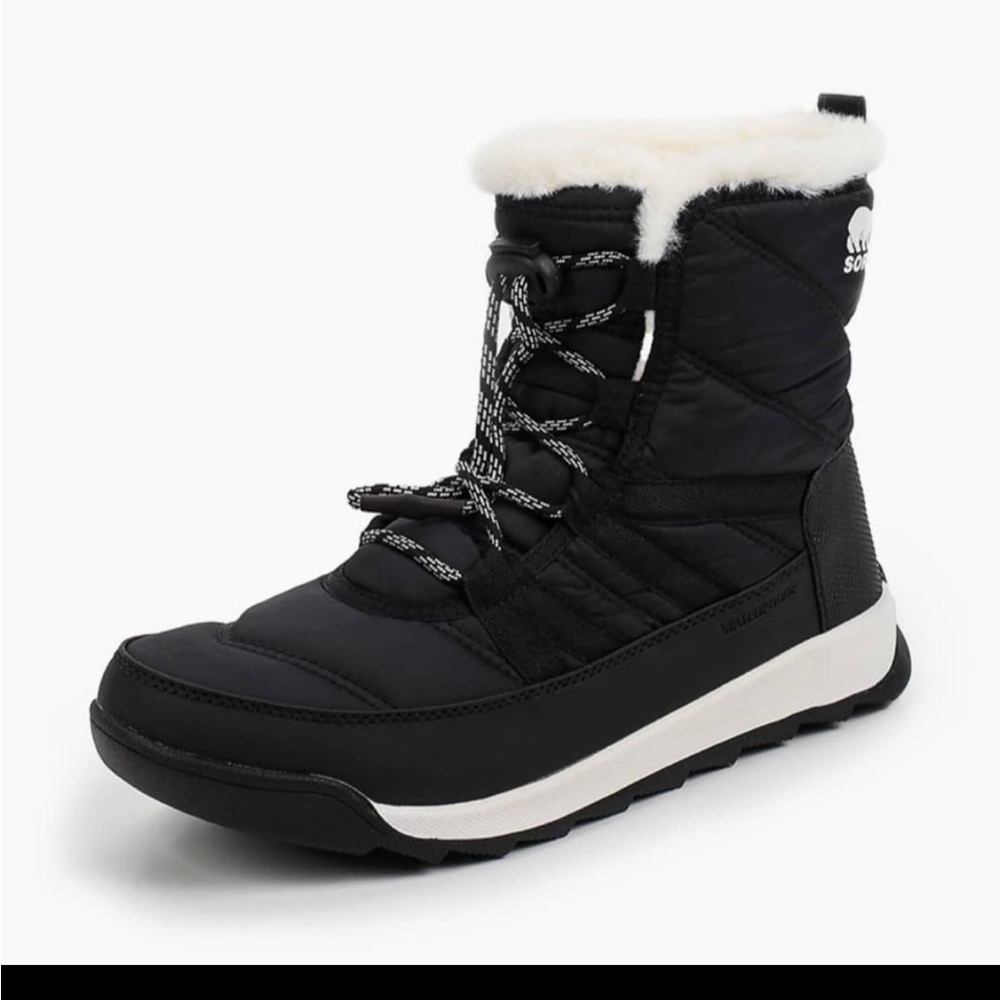 Size 7 youth girls Sorel fits Women's Sz 8 Black waterproof Whitney Winter Boots
